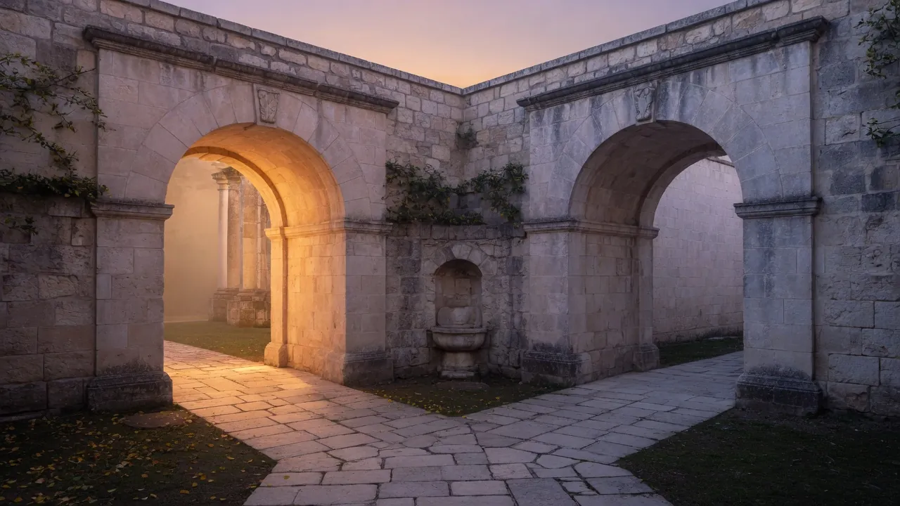 Two limestone archways — one warm gold, one cool shadow — revive the ASIN or pull the plug