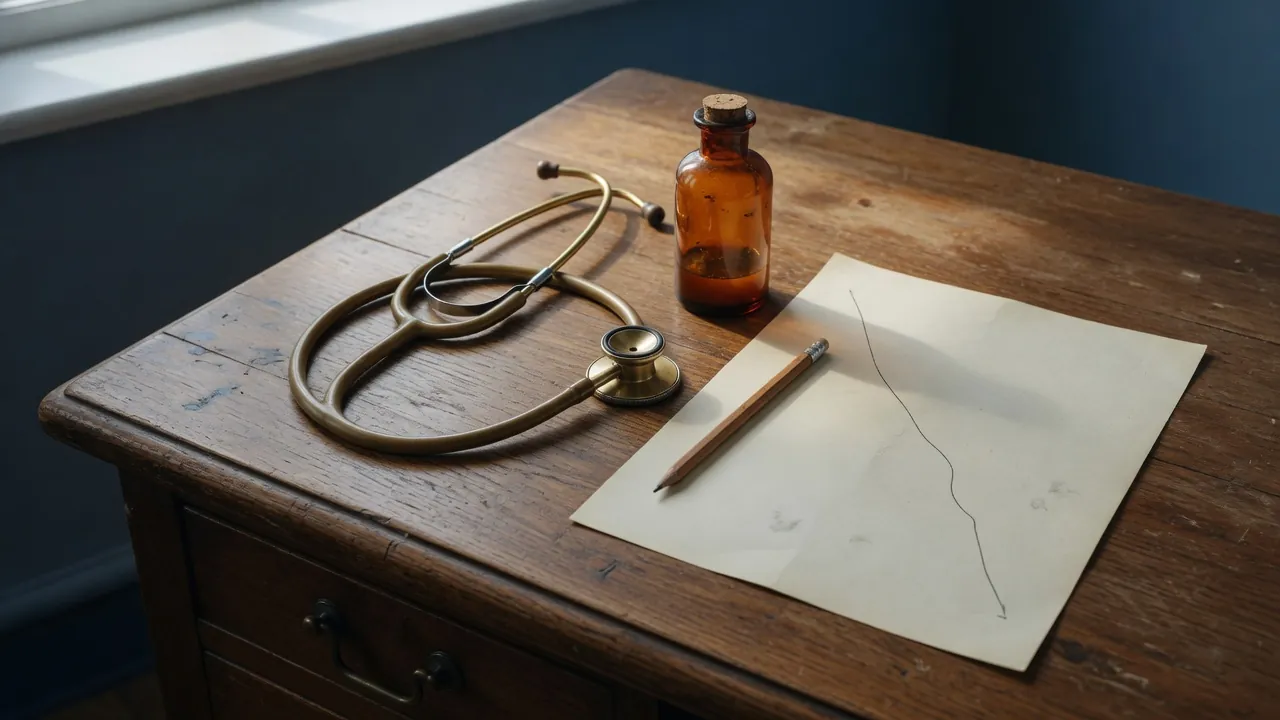 Brass stethoscope, amber bottle, and a declining line on paper on an oak desk — diagnose the ASIN before spending