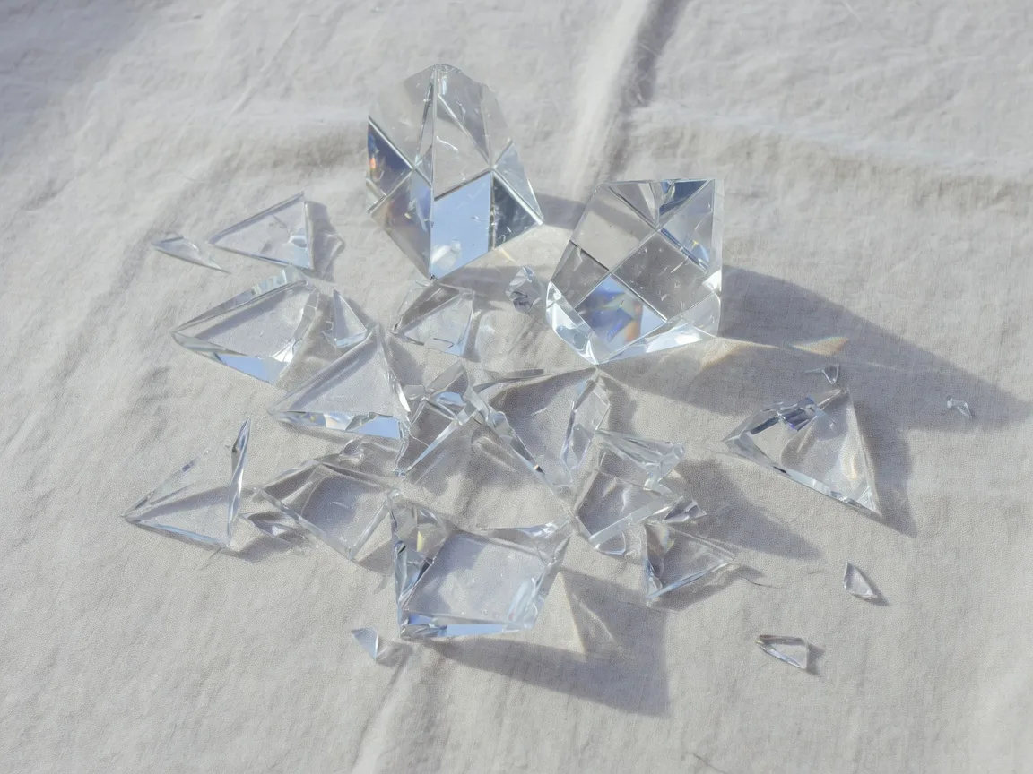 Fractured crystal prism in soft daylight — unclear criteria shatter good decisions